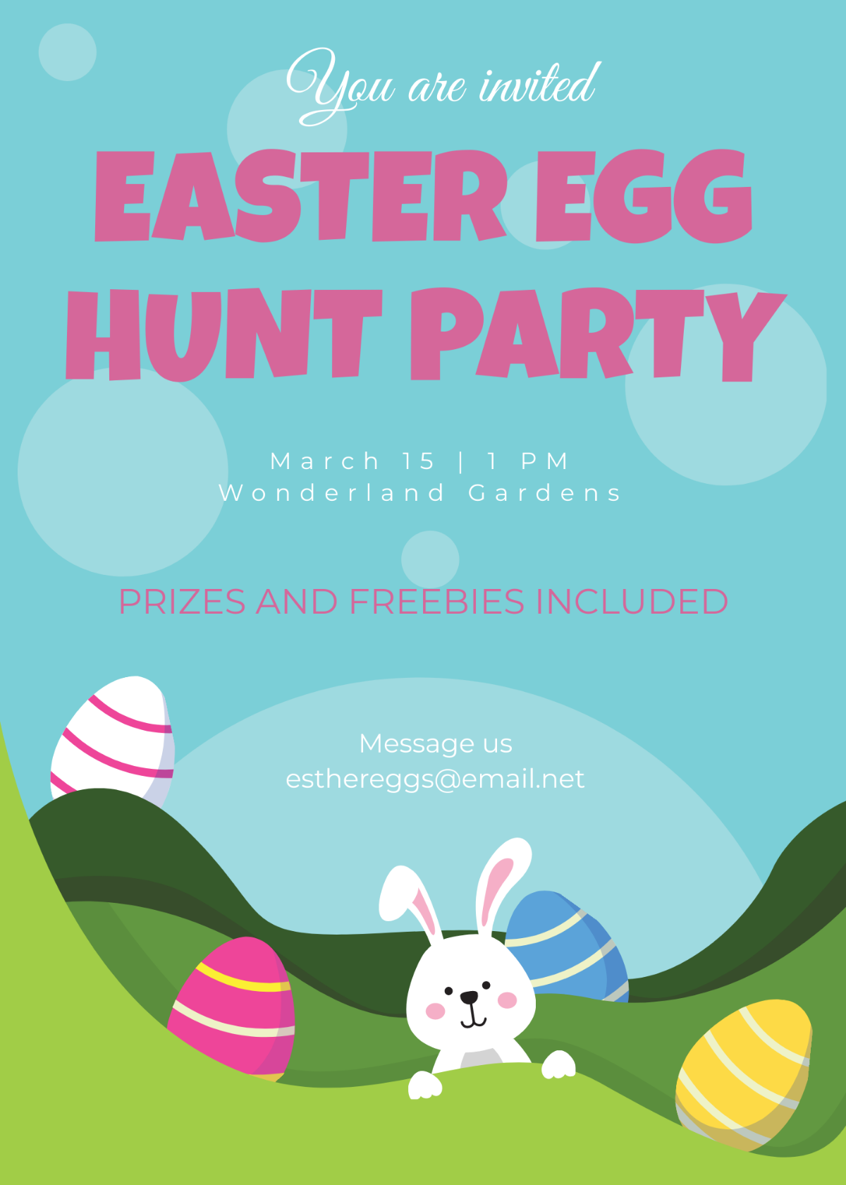 Easter Egg Hunt Party Invitation Template