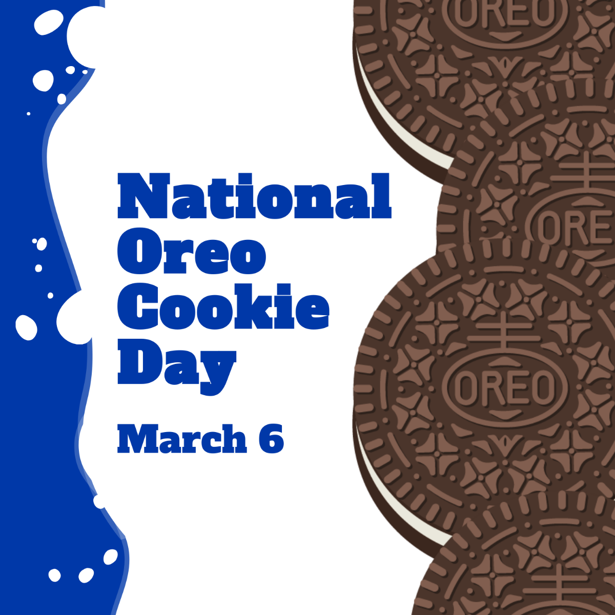 National Oreo Cookie Day Flyer Vector Template