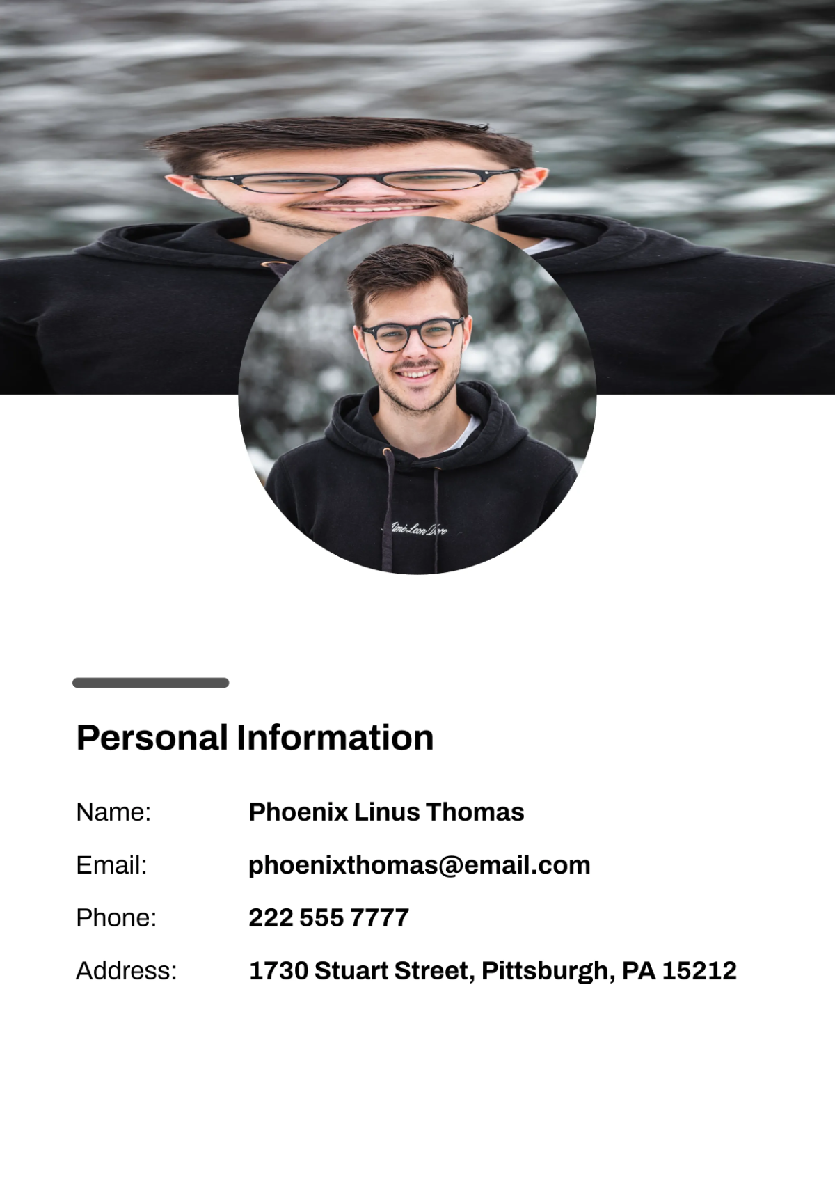 Free Personal Profile Template to Edit Online