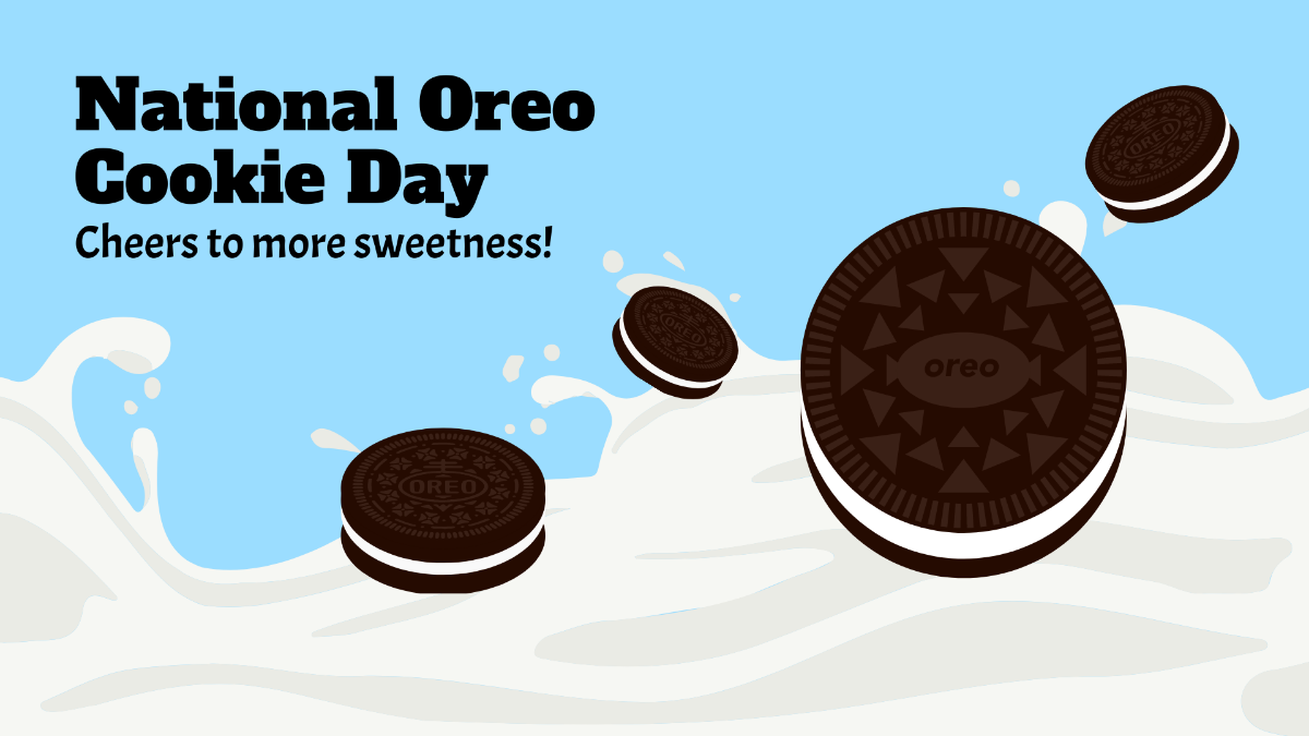 Free National Oreo Cookie Day Banner Background Template