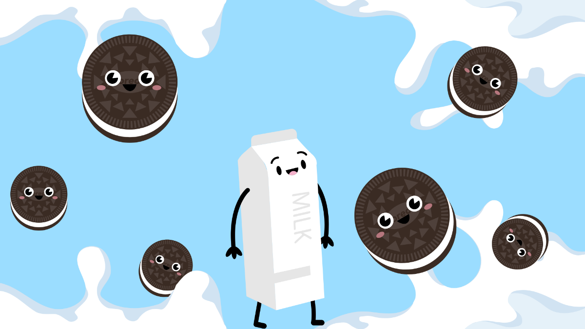Free National Oreo Cookie Day Cartoon Background Template