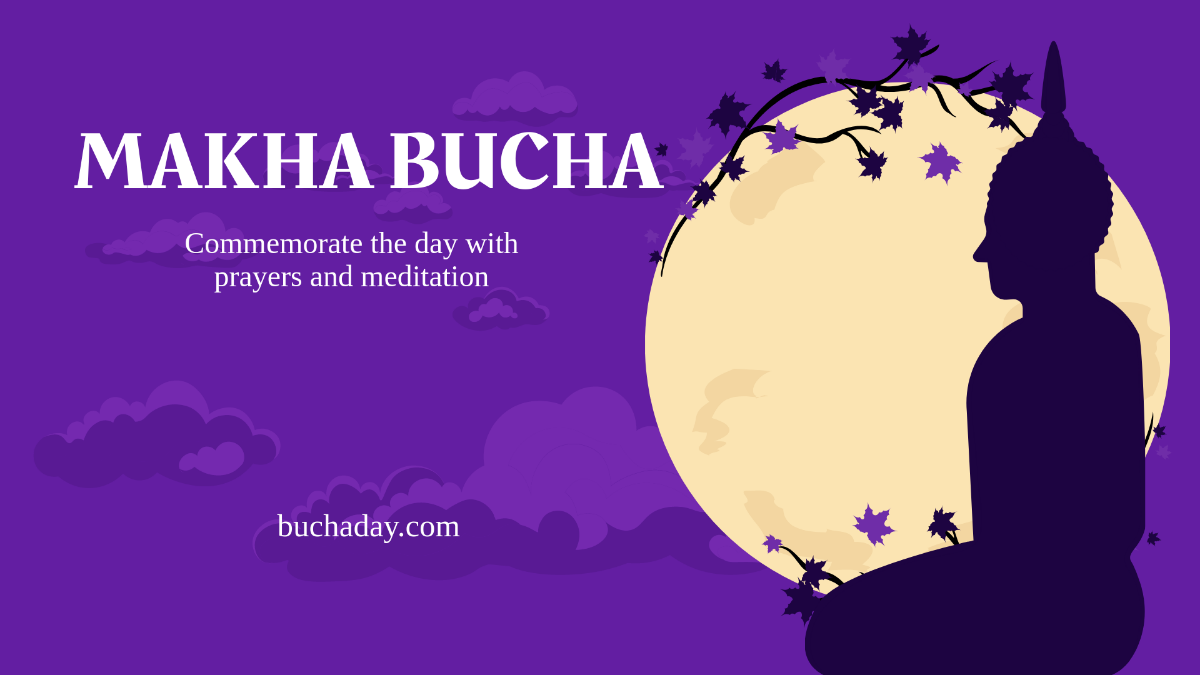 Free Makha Bucha Flyer Background Template