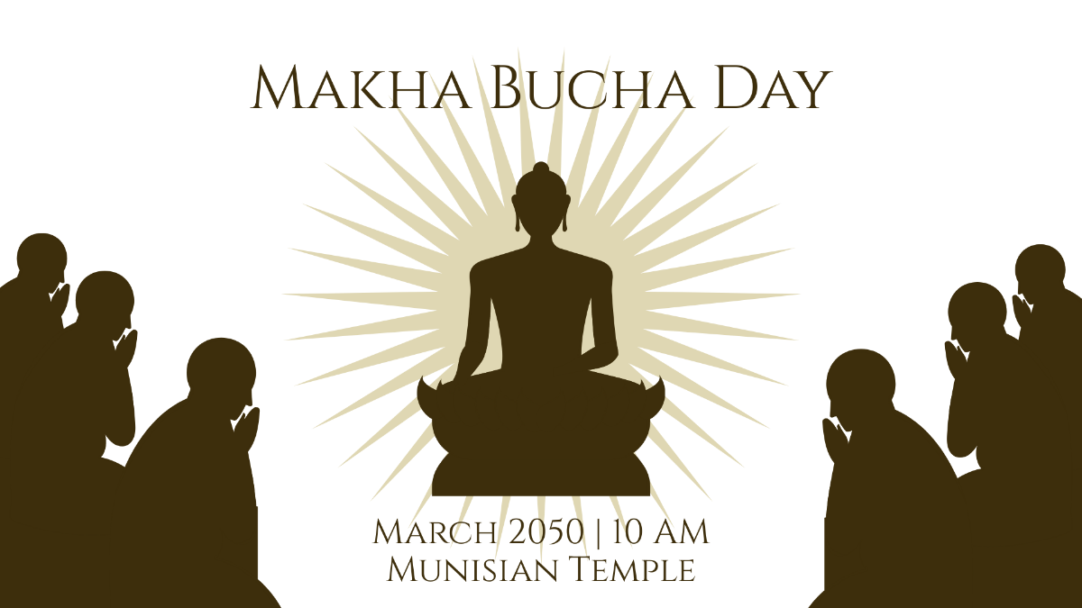 Free Makha Bucha Invitation Background Template