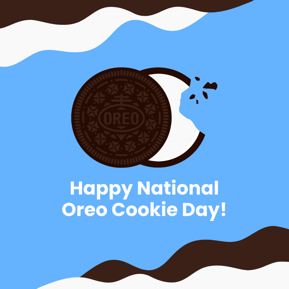 Free Happy National Oreo Cookie Day Illustration Template