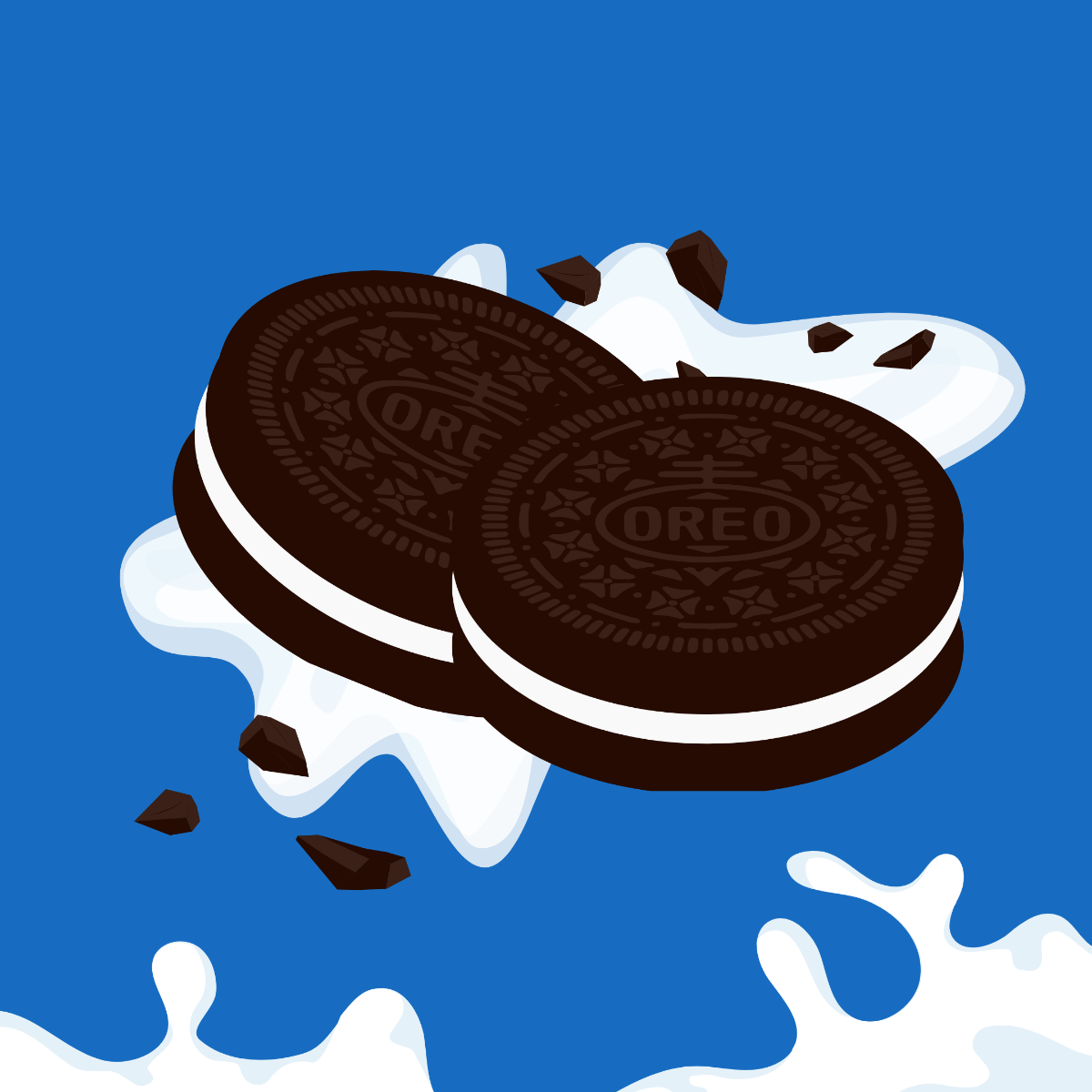 Free National Oreo Cookie Day Cartoon Vector Template