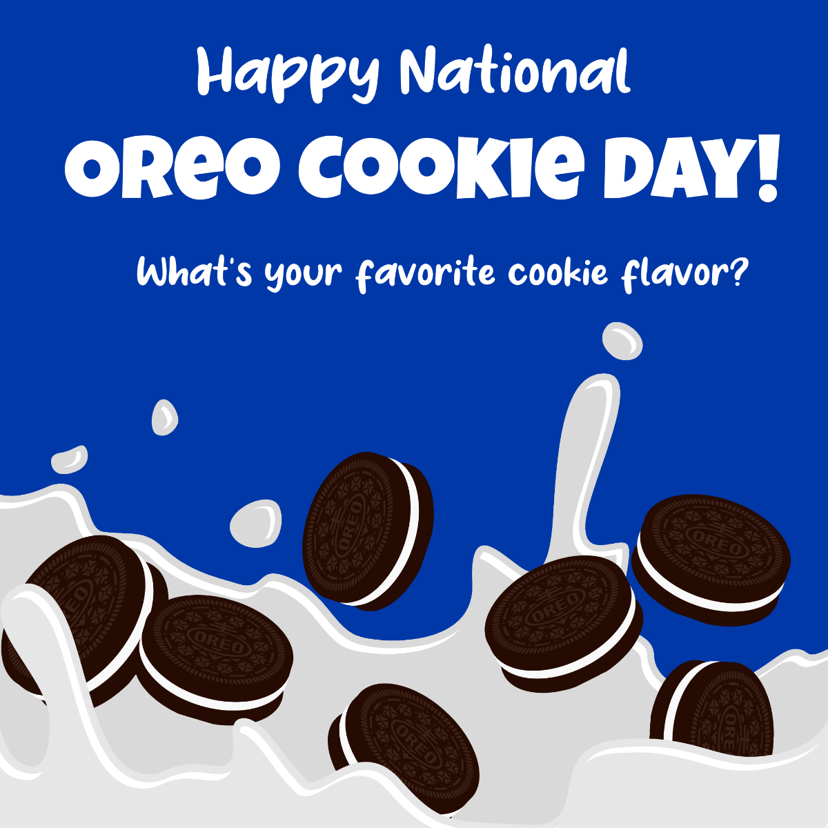 Free National Oreo Cookie Day Instagram Post Template