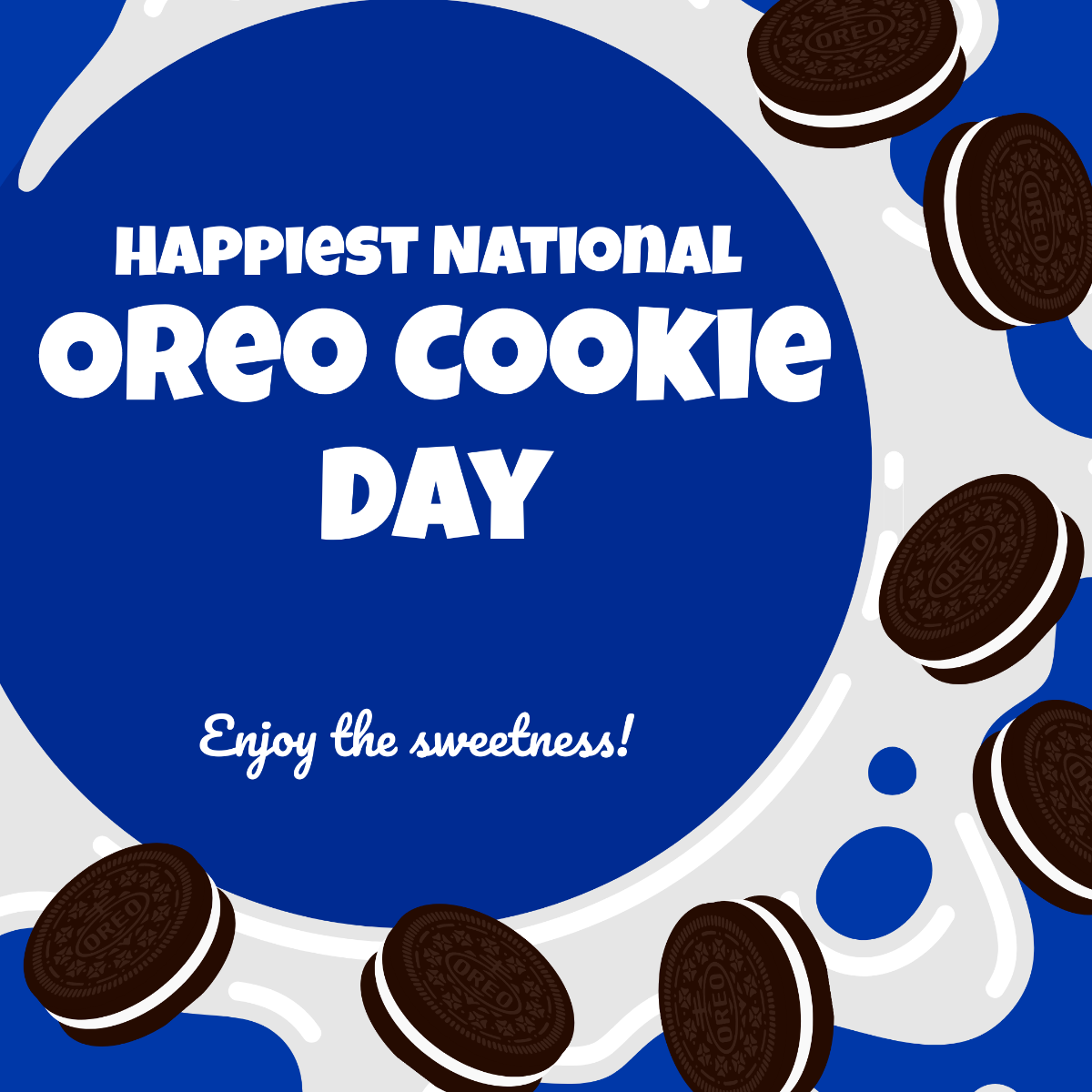 Free National Oreo Cookie Day FB Post Template