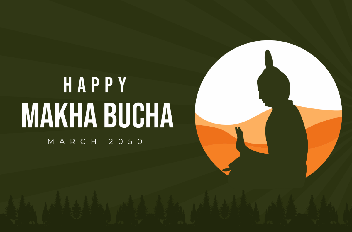 Free Makha Bucha Banner Template