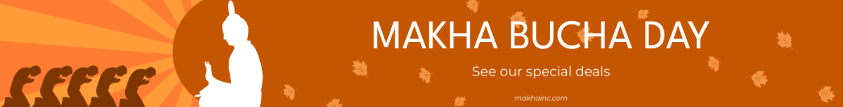 Free Makha Bucha Website Banner Template