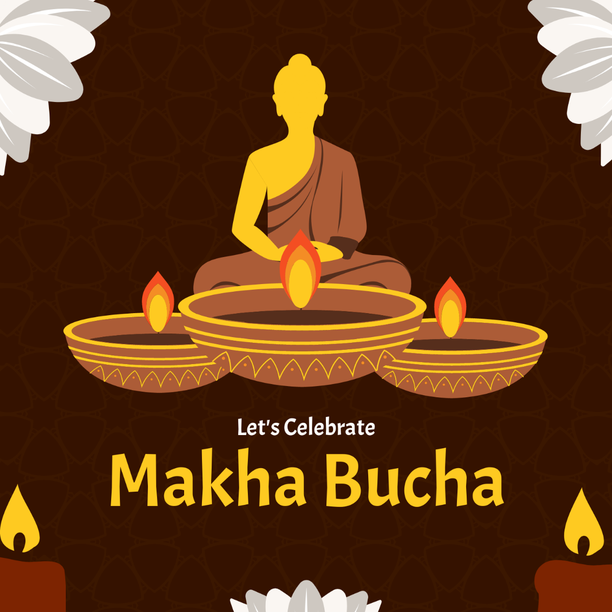 Free Makha Bucha Celebration Vector Template