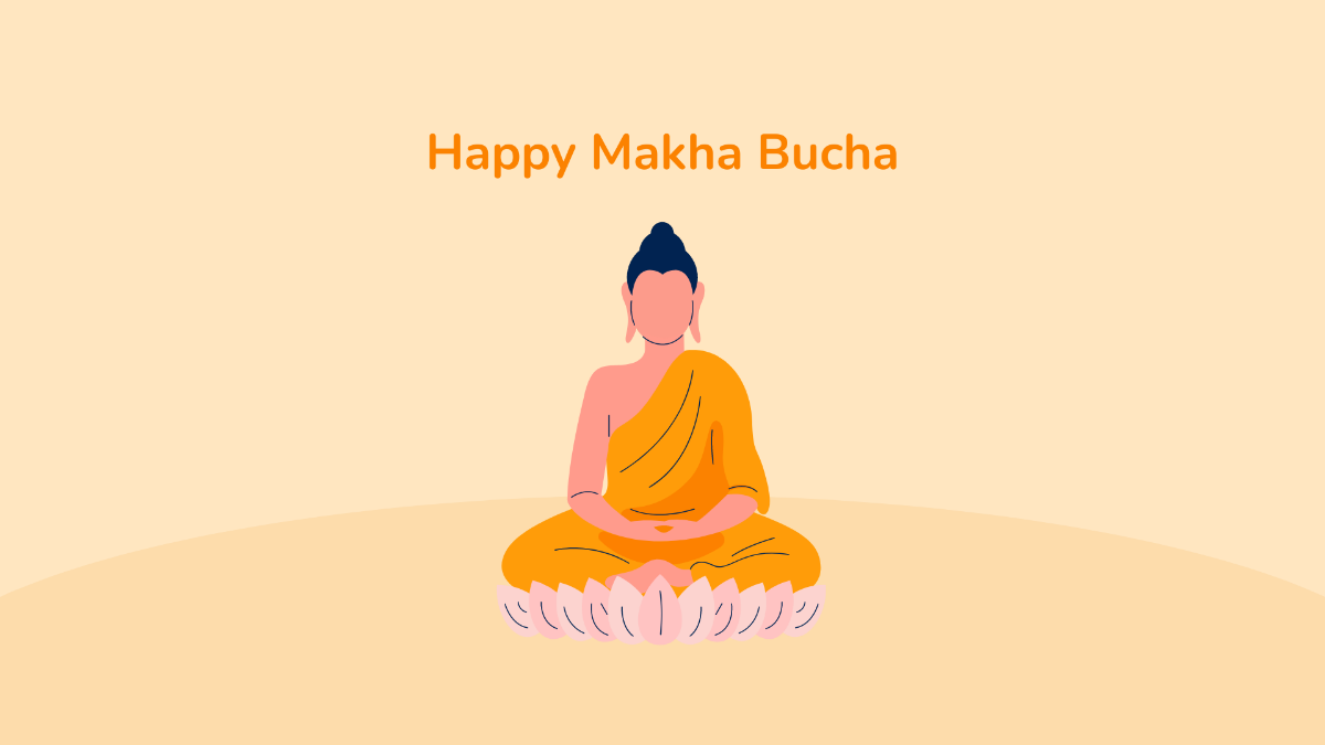 Free Happy Makha Bucha Background Template