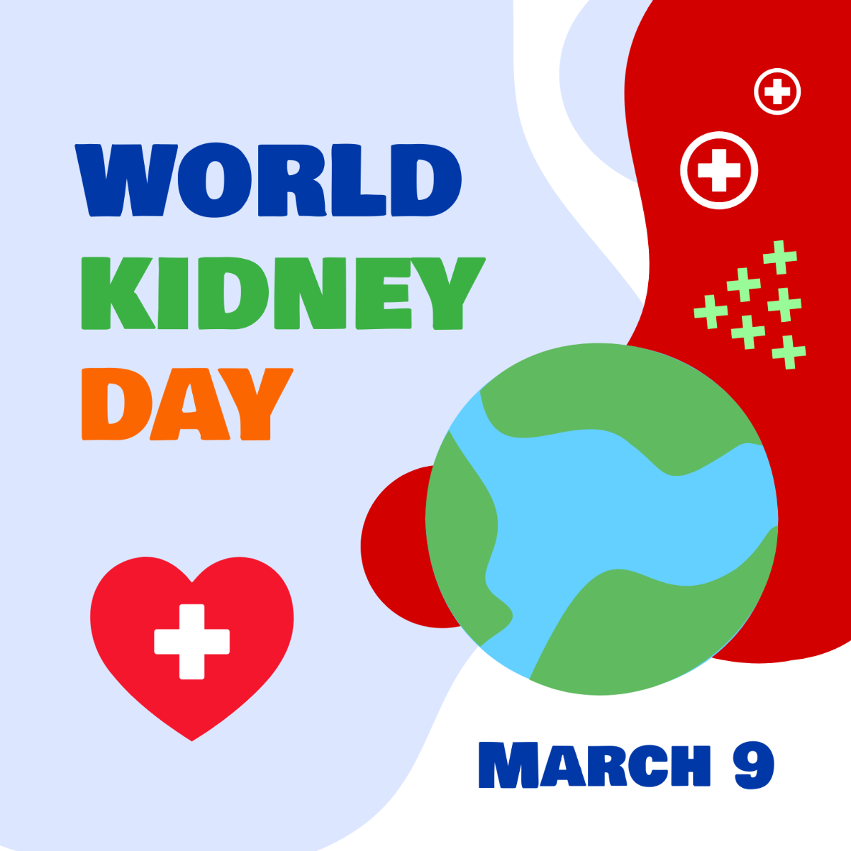 World Kidney Day Flyer Vector Template