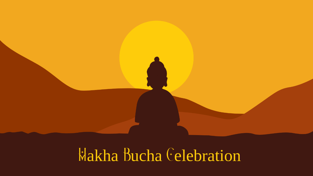 Free Makha Bucha Banner Background Template