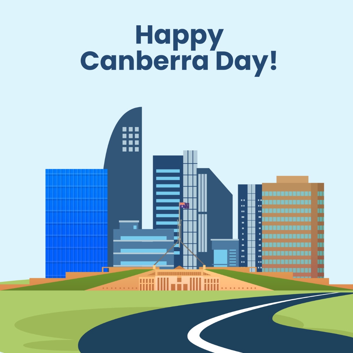 Happy Canberra Day Illustration Template