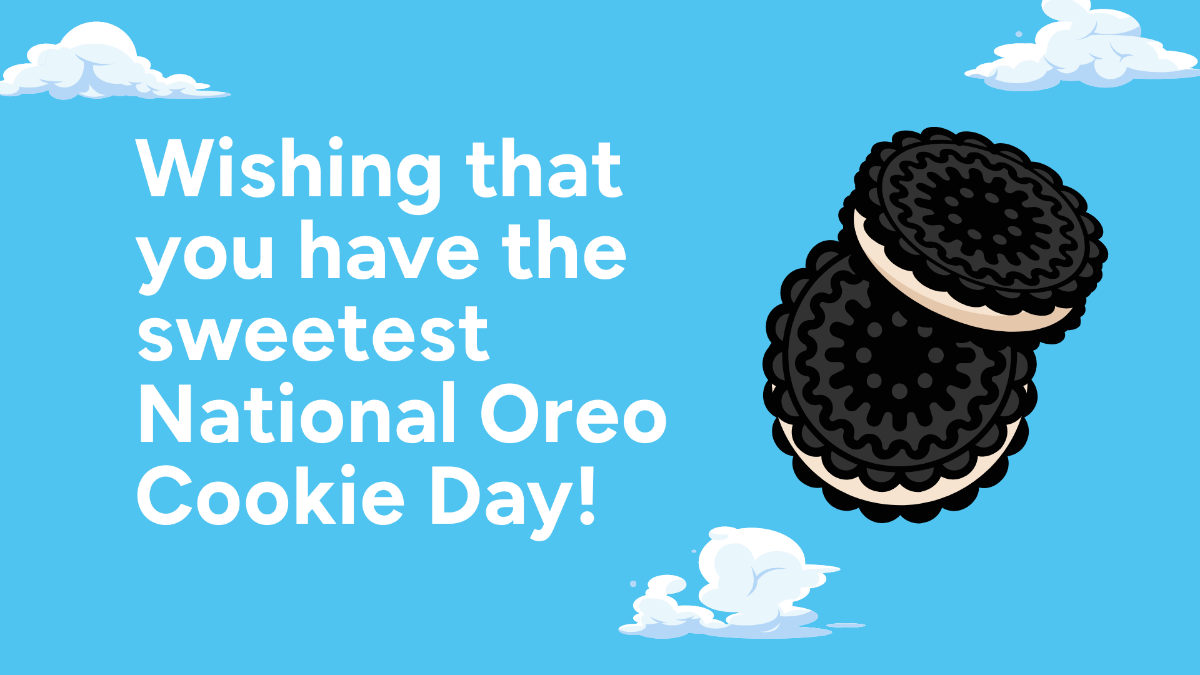 Free National Oreo Cookie Day Wishes Background Template