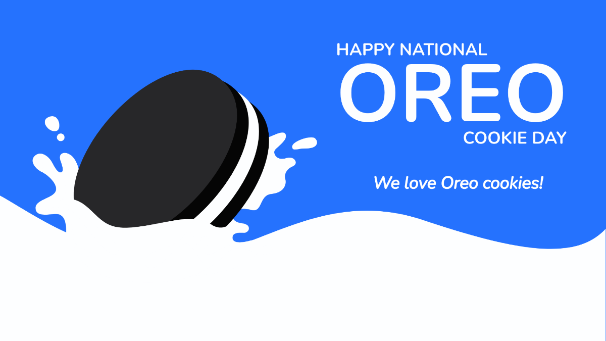 National Oreo Cookie Day Flyer Background Template