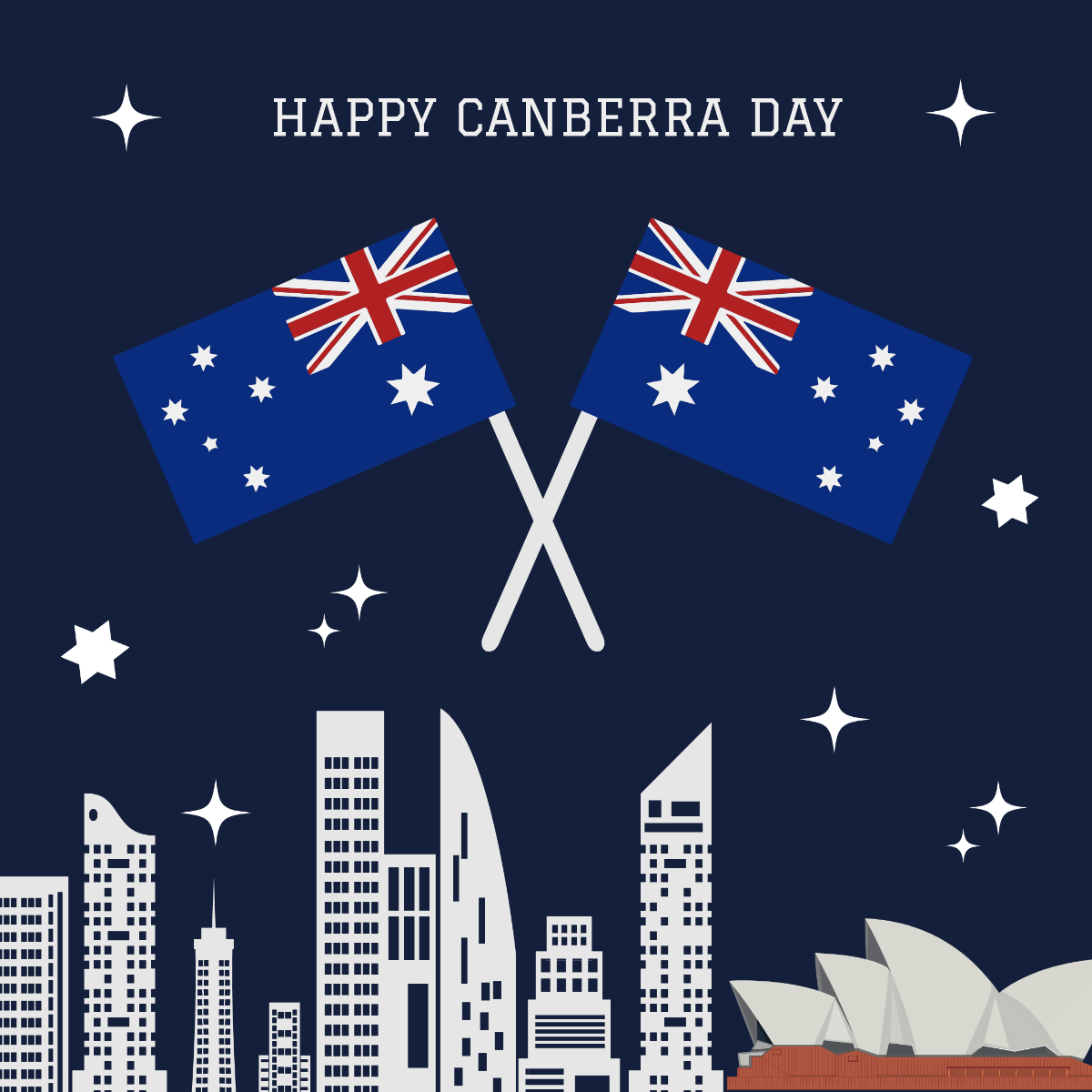 Canberra Day Illustration Template