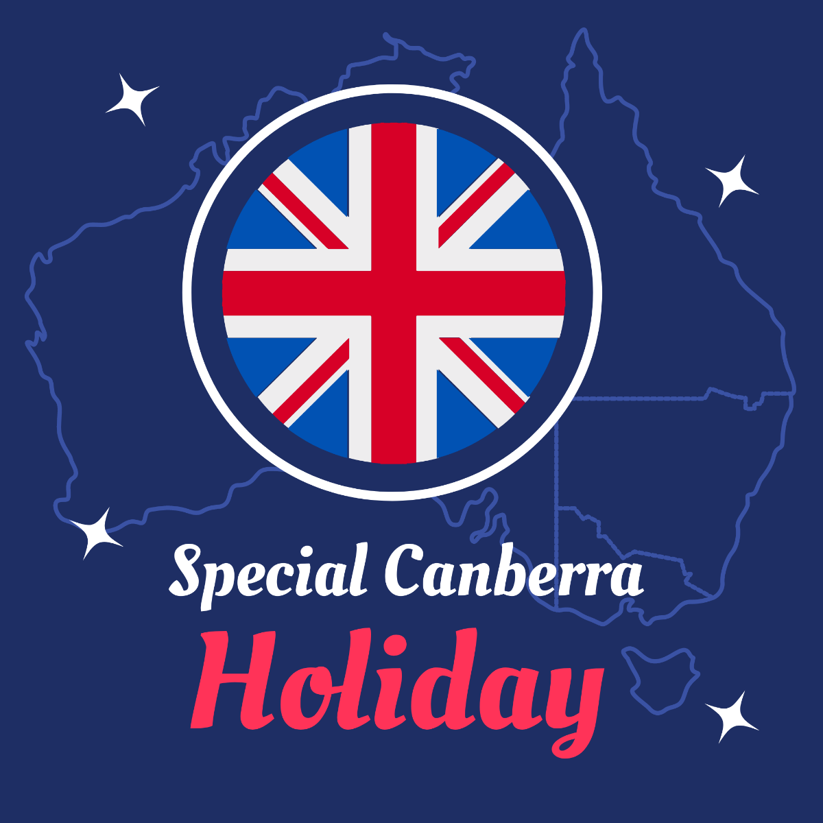 Canberra Day Celebration Vector Template