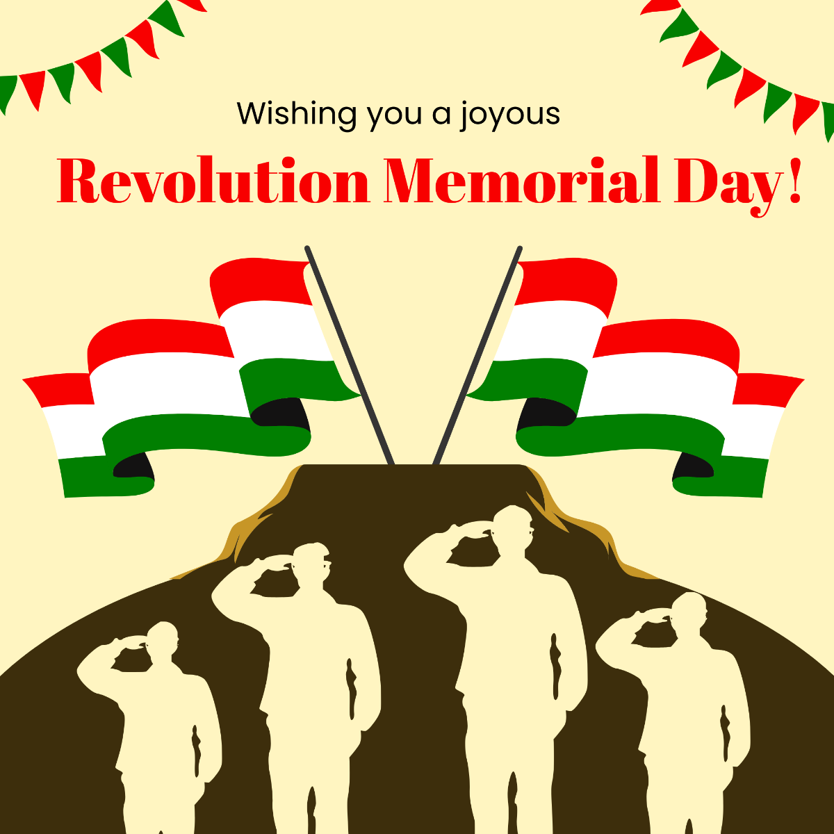 1848 Revolution Memorial Day Wishes Vector Template