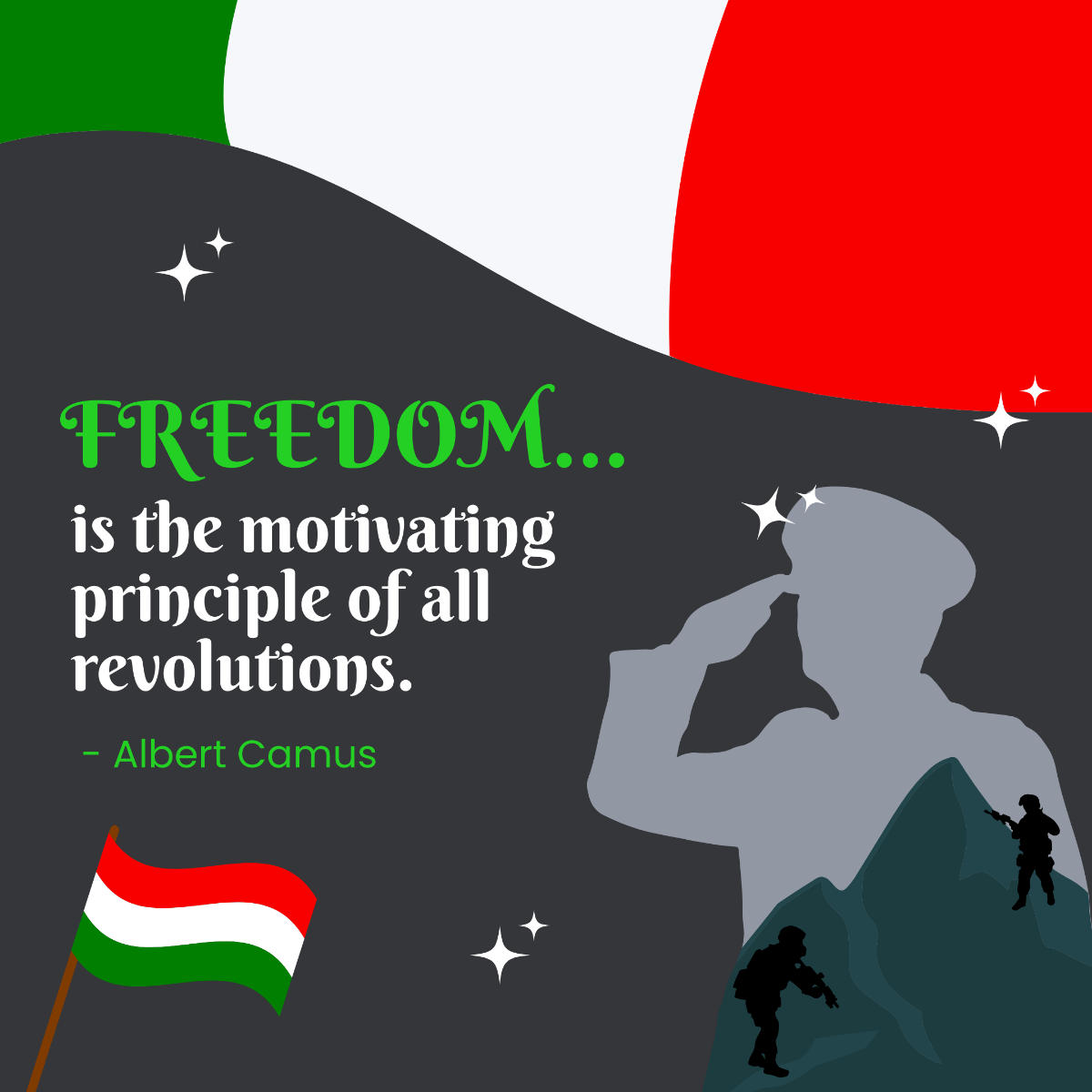 Free 1848 Revolution Memorial Day Quote Vector Template