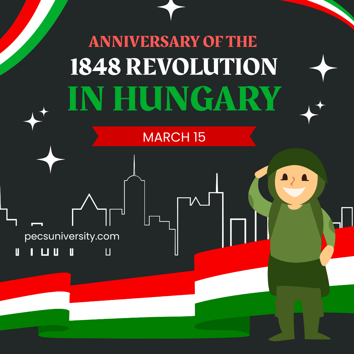 1848 Revolution Memorial Day Flyer Vector Template
