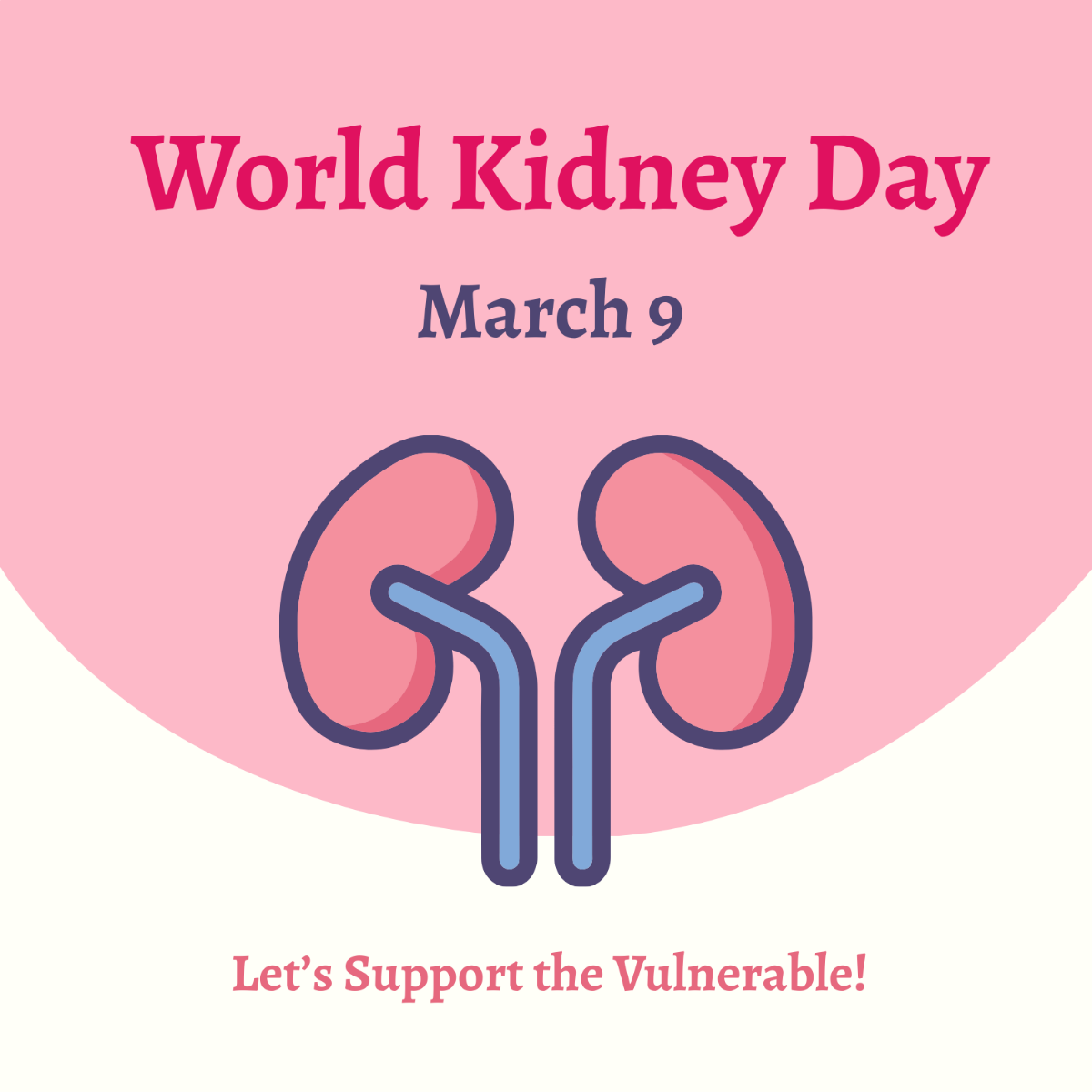 World Kidney Day Poster Vector Template