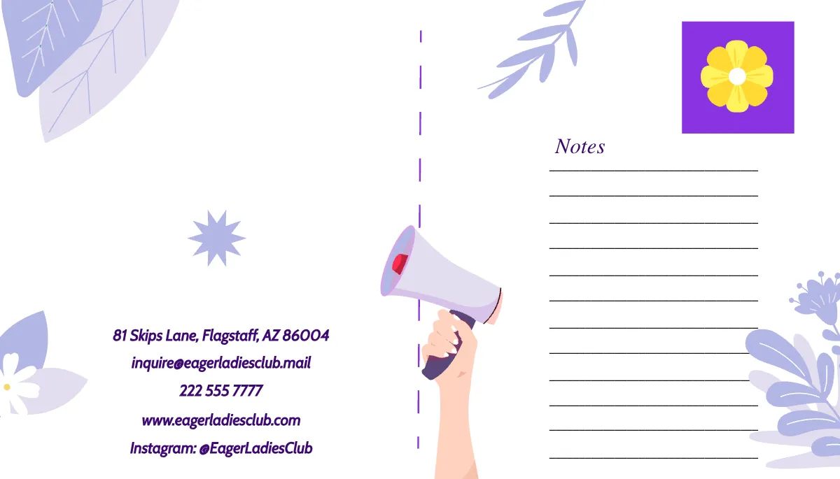 Free Women's Club Post Card Template to Edit Online