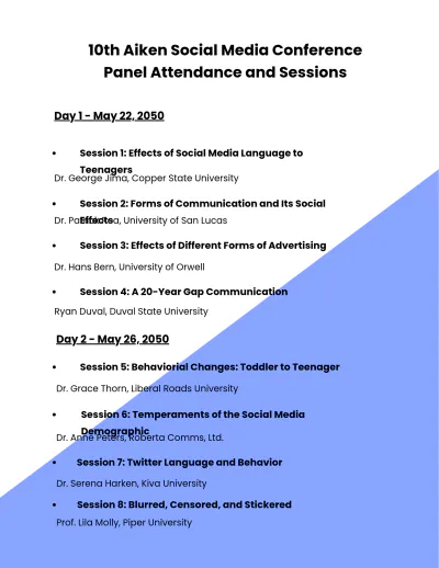 Free Conference Attendance Report Template to Edit Online