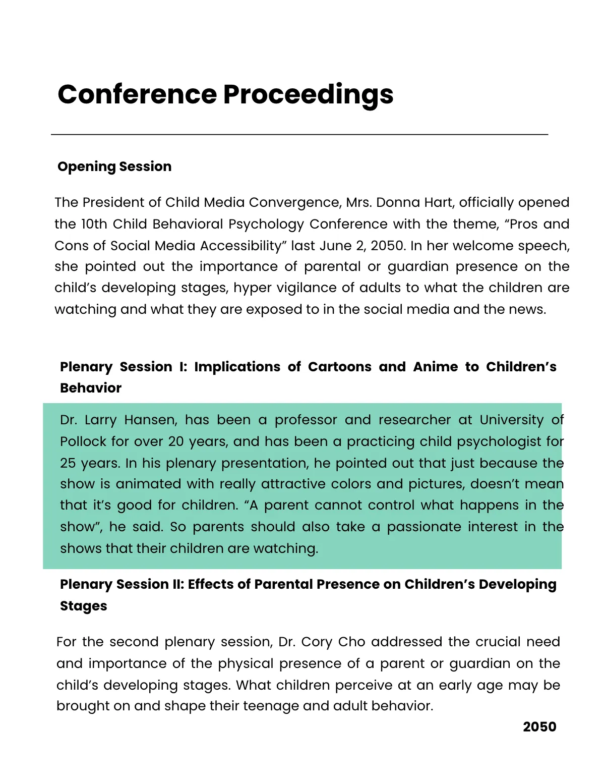 Free After Conference Report Template to Edit Online
