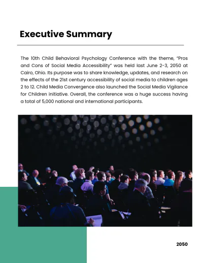 Free After Conference Report Template to Edit Online