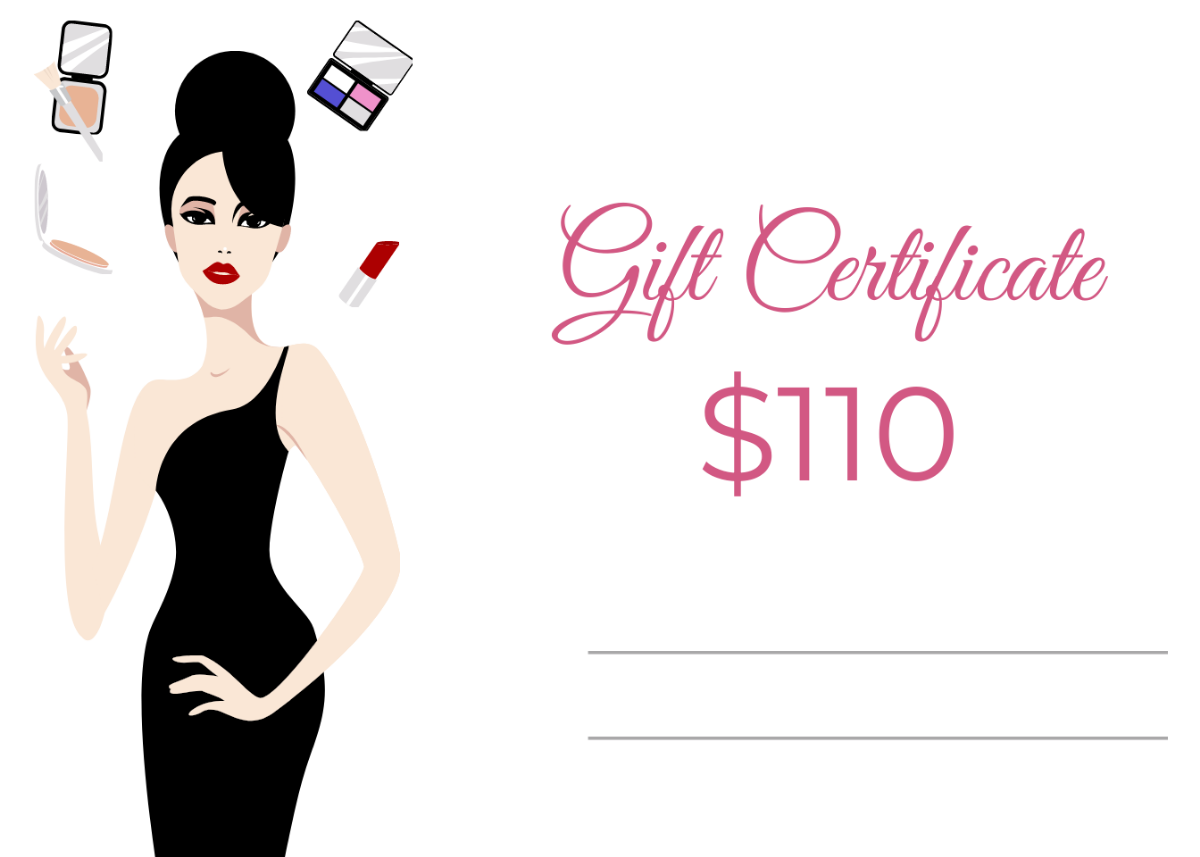 Women's Cosmetic Products Gift Certificate Template