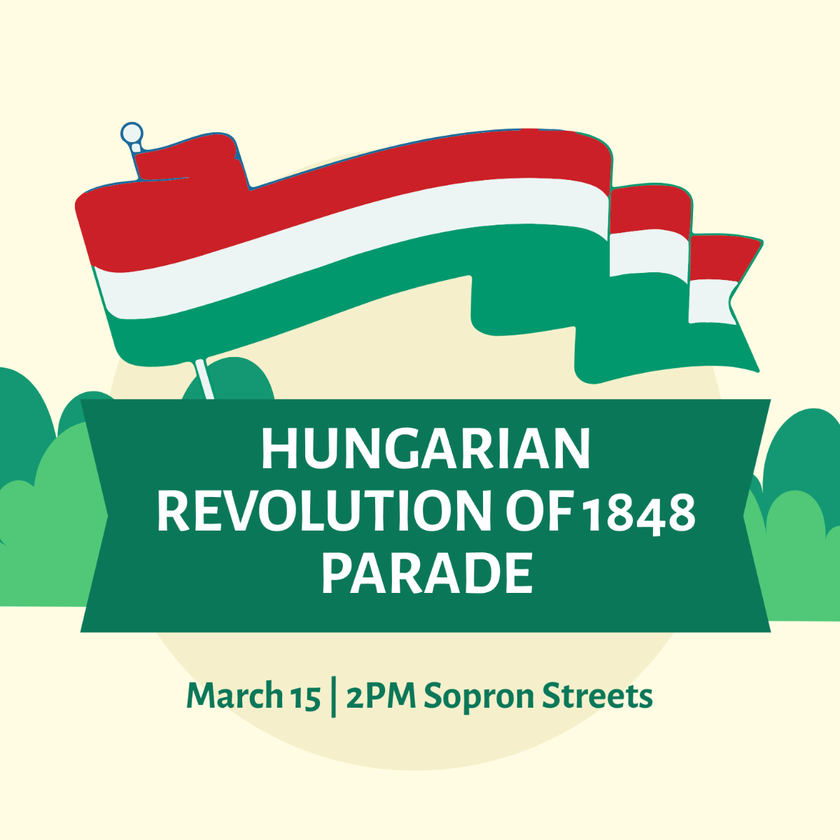 1848 Revolution Memorial Day Poster Vector Template