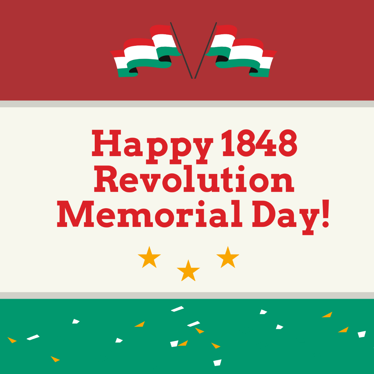Happy 1848 Revolution Memorial Day Vector Template