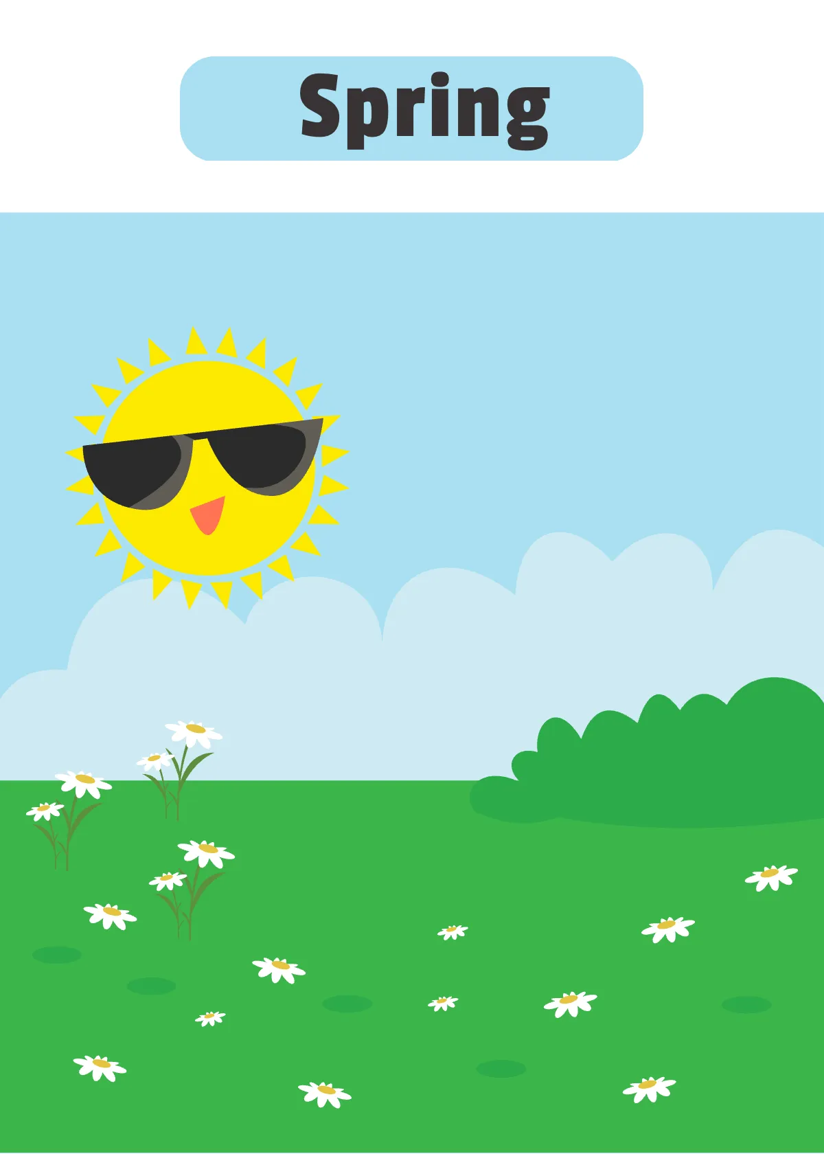 Free Spring Flash Card Template to Edit Online