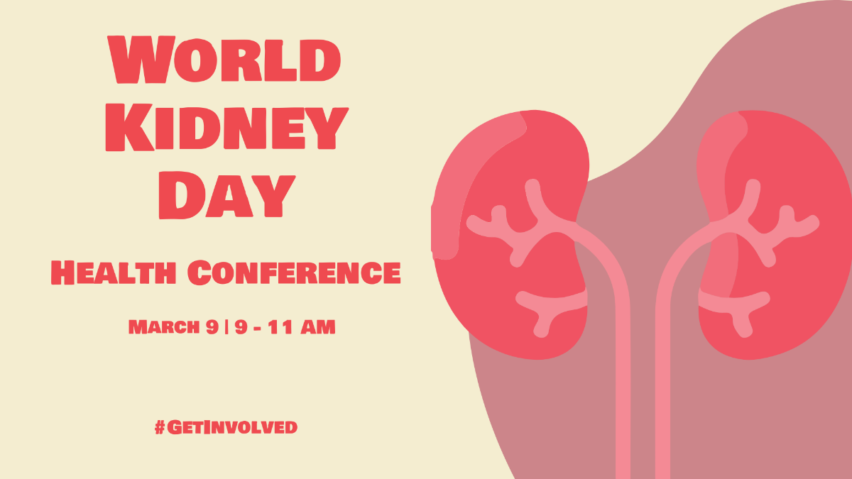 Free World Kidney Day Invitation Background Template