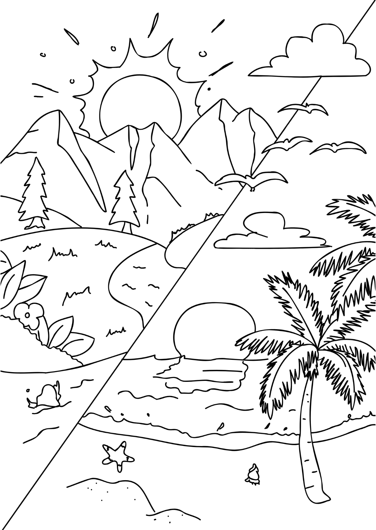 Nature Drawing Template