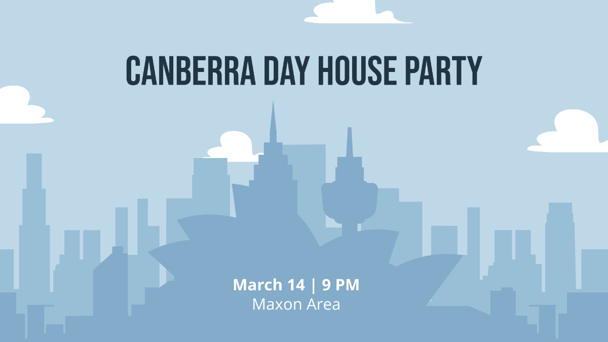 Free Canberra Day Invitation Background Template