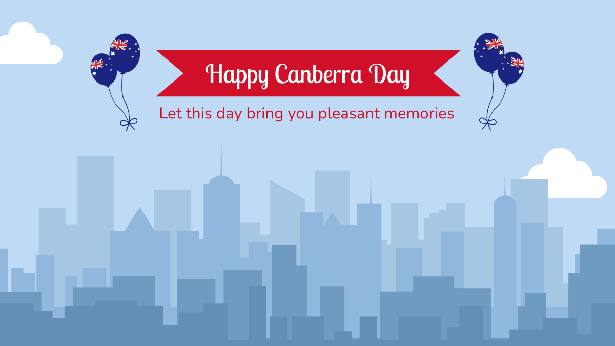 Canberra Day Greeting Card Background Template