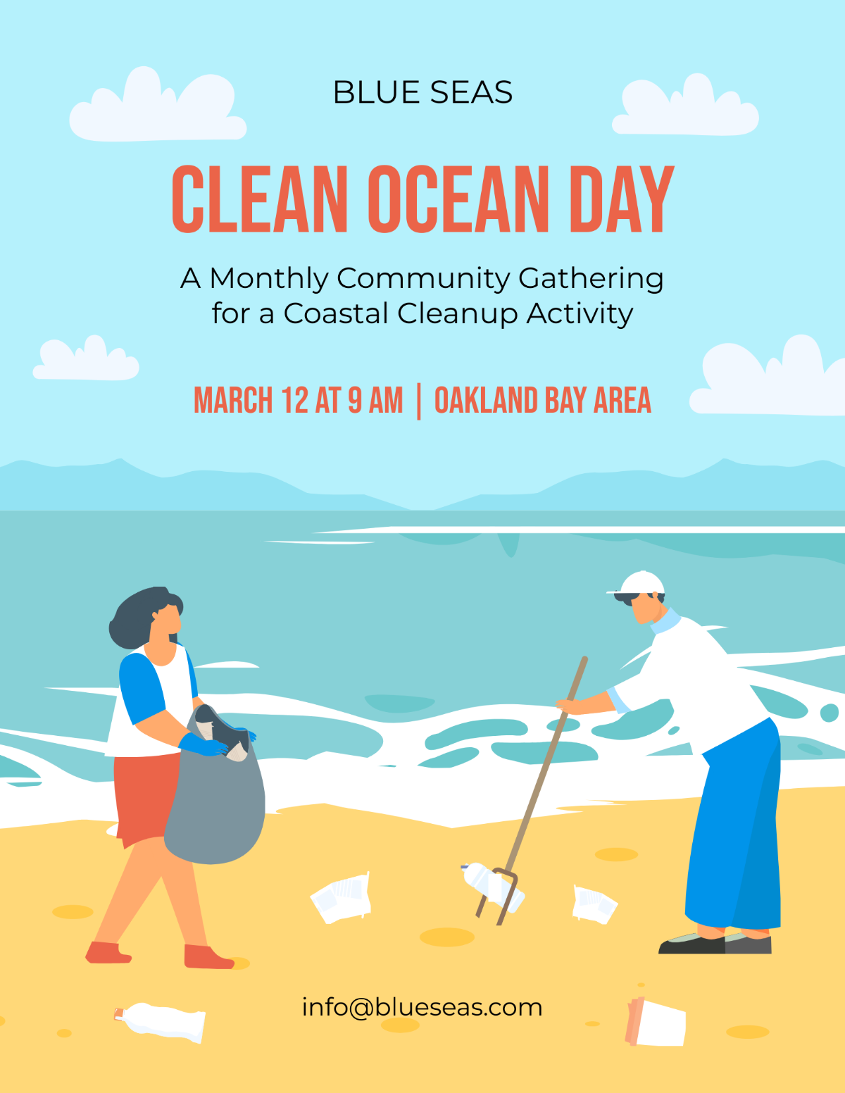 Nature Coastal Cleanup Flyer Template