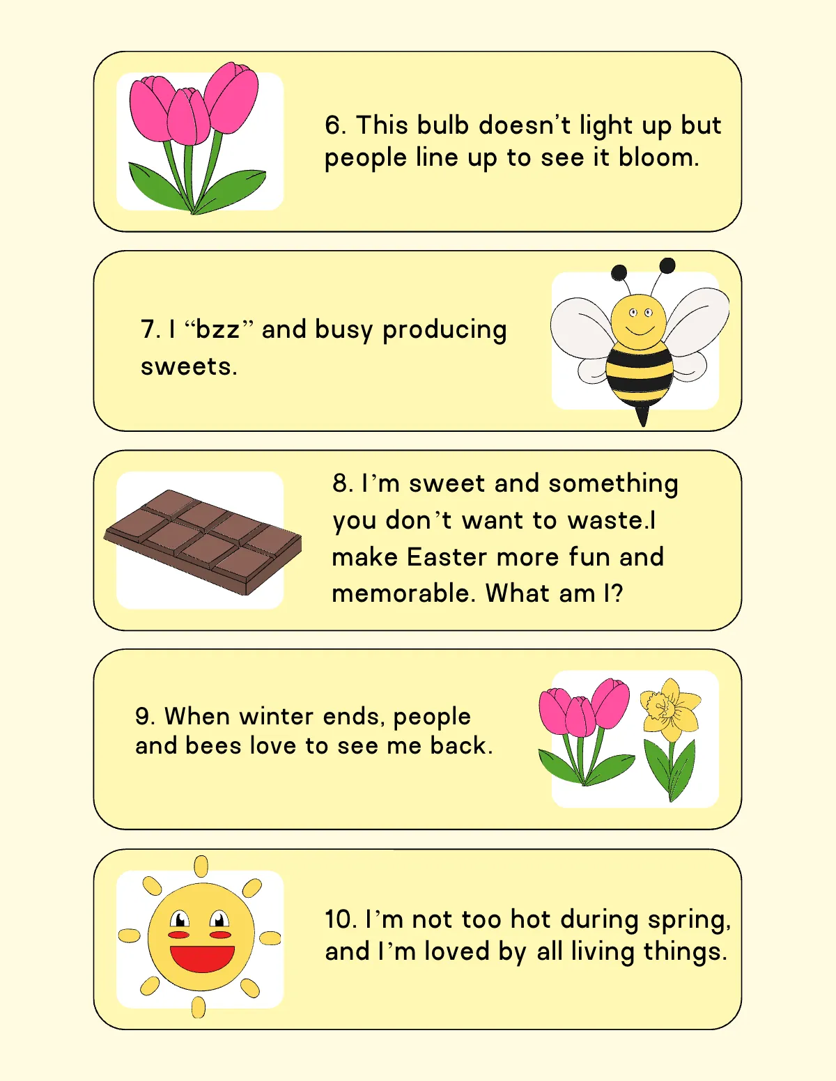 Free Spring Riddle Template to Edit Online