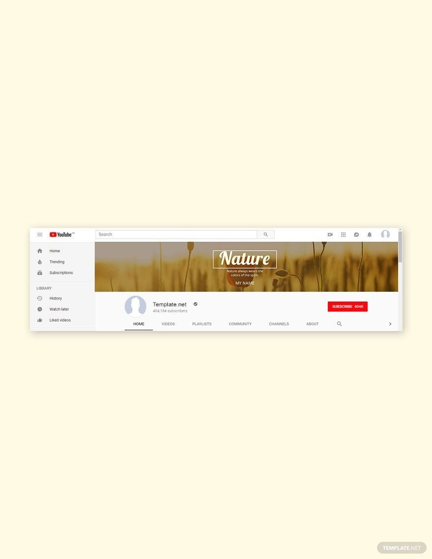 Nature YouTube Channel Art Template