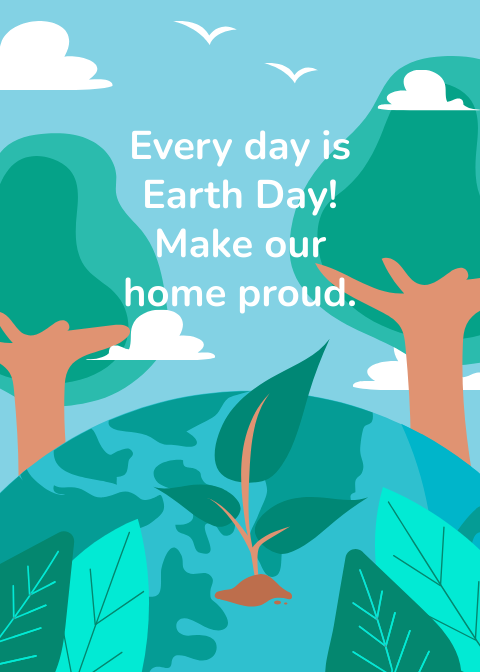Free Happy Earth Day Greeting Card Template