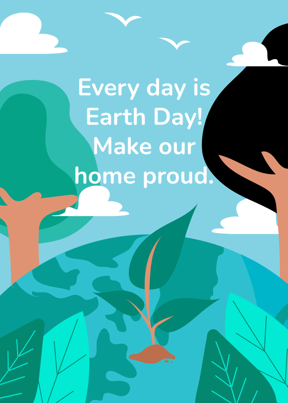 Happy Earth Day Greeting Card Template