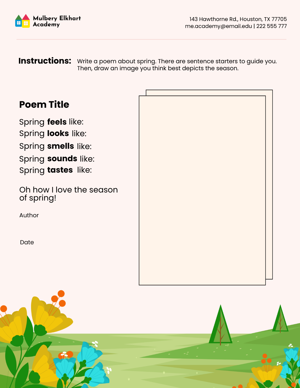 Free Spring Poetry Template