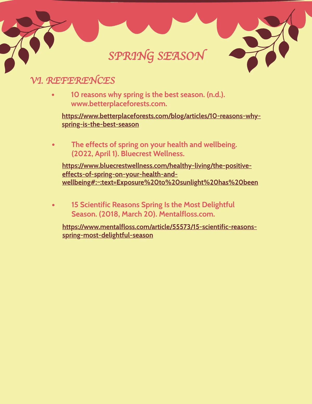 Free Spring Handout Template to Edit Online