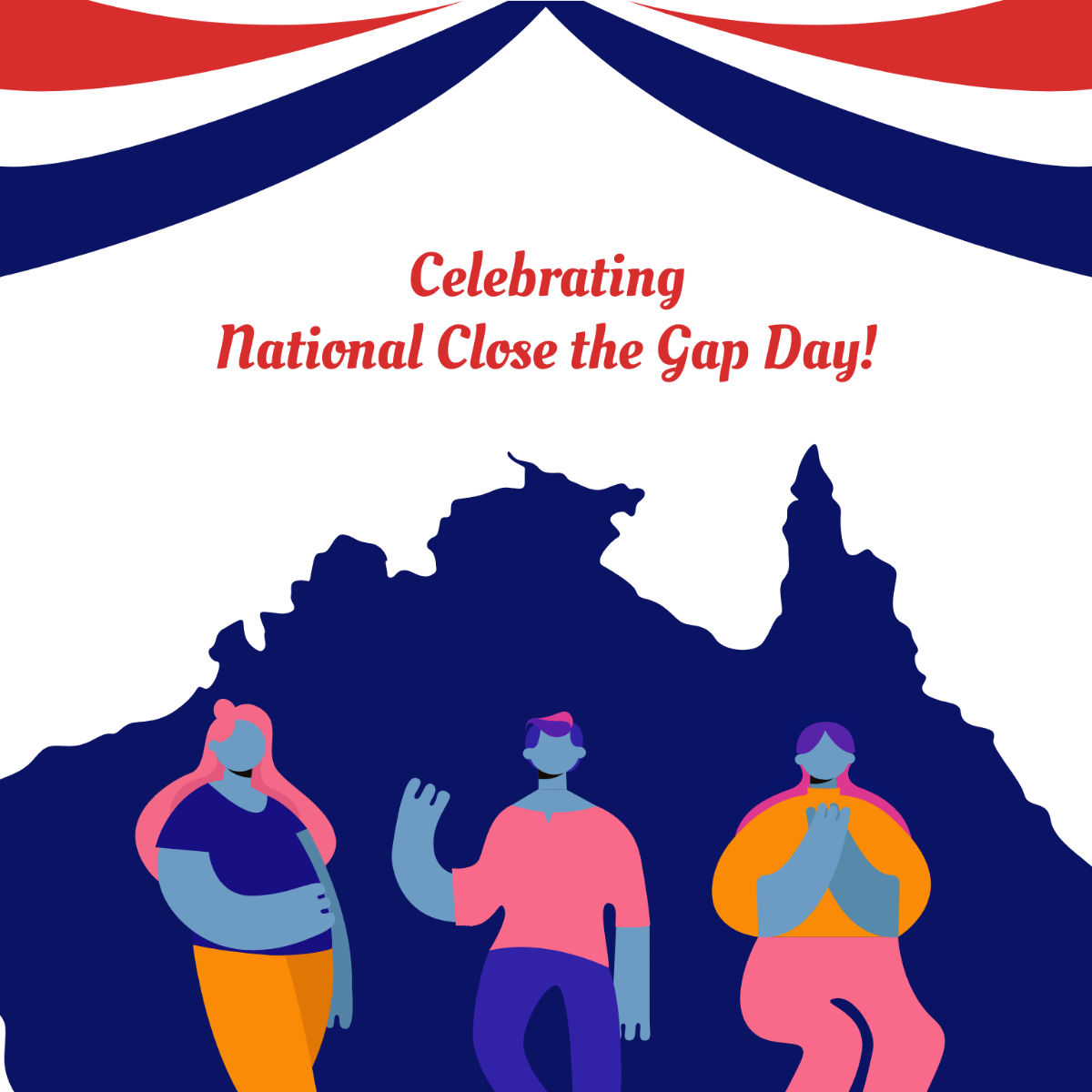 National Close the Gap Day Celebration Vector Template