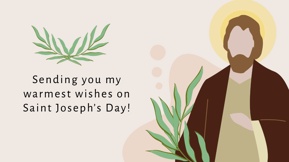 Free Saint Joseph's Day Wishes Background Template