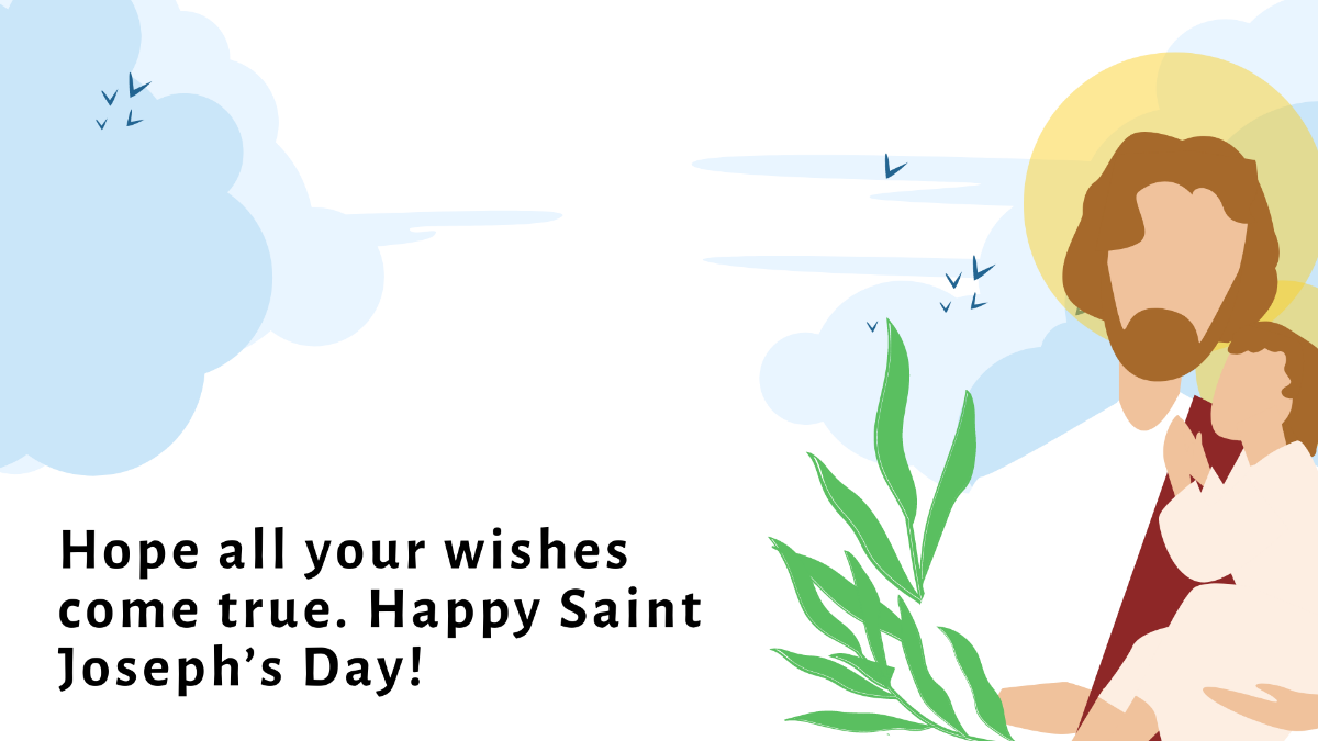 Free Saint Joseph's Day Greeting Card Background Template