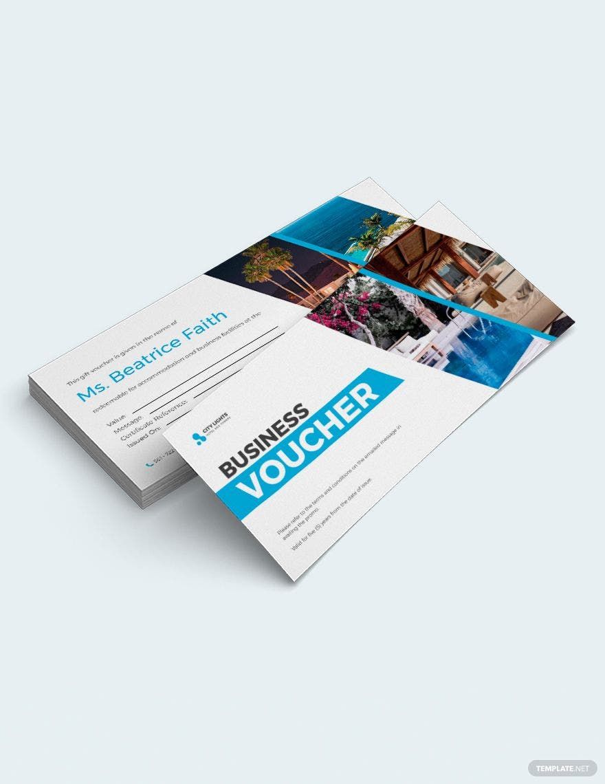 Business Center Hotel Voucher Template in Pages, Illustrator, Word, Publisher, PSD - Download | Template.net