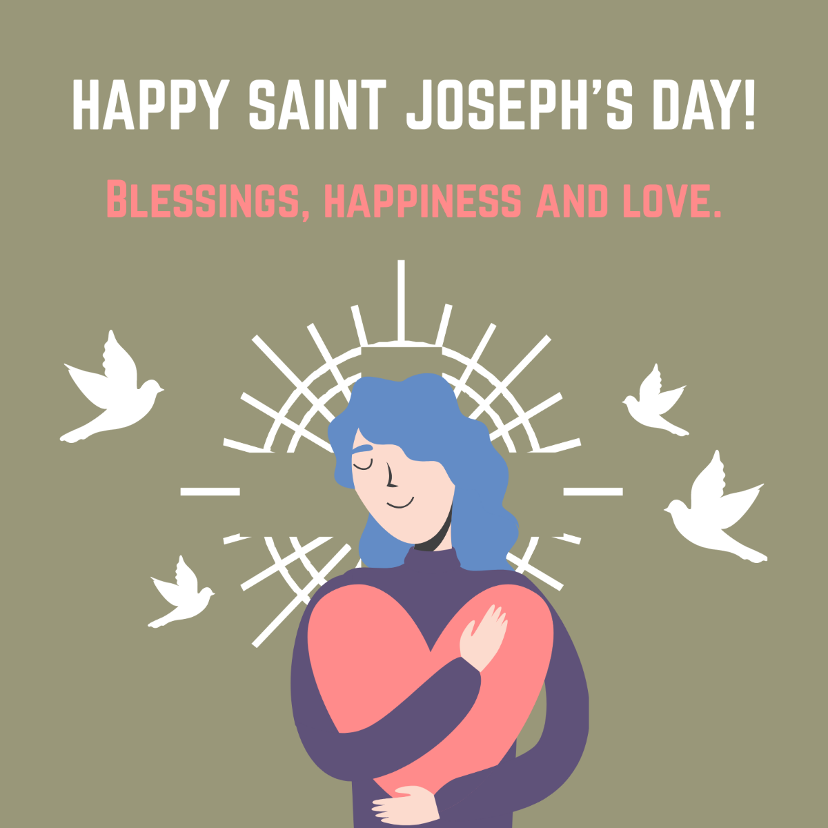 Free Saint Joseph's Day Whatsapp Post Template